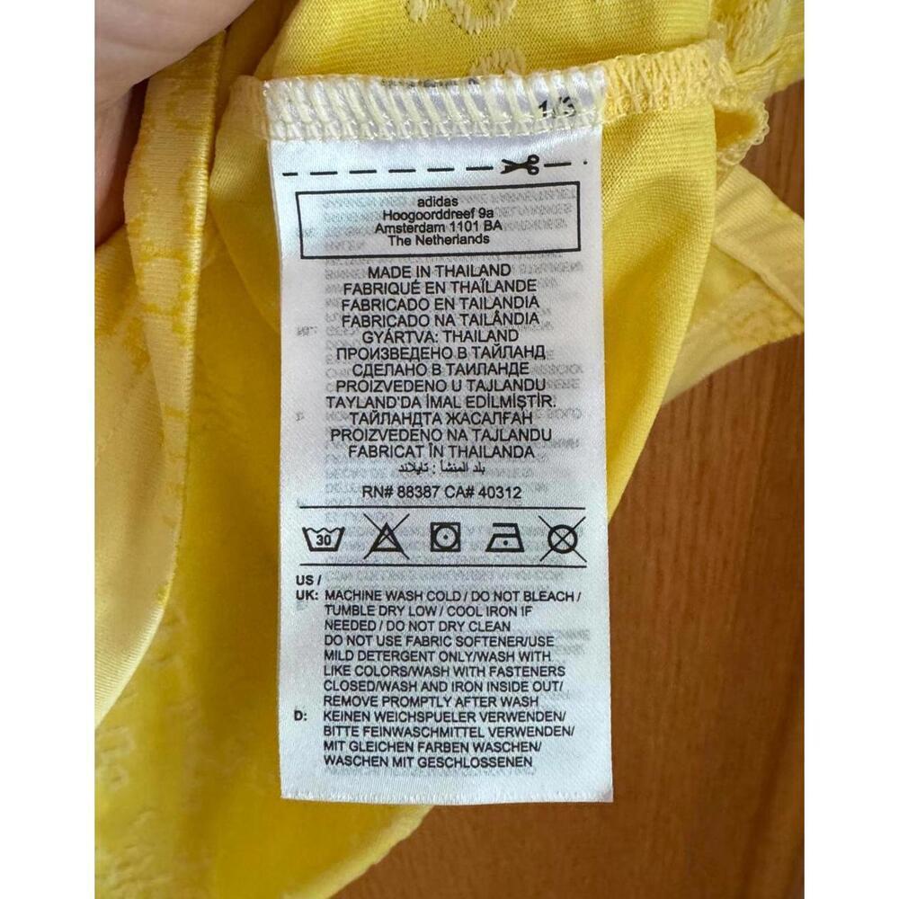 NWT Adidas Athletic Prisma Sport Golf Polo Shirt Yellow Size Small - Picture 6 of 9